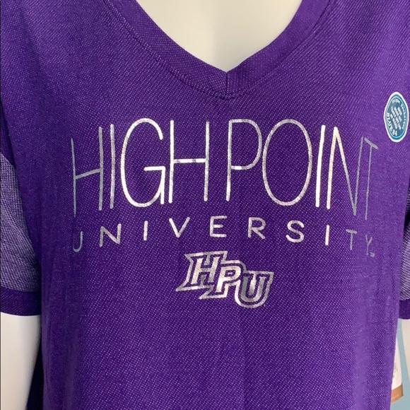 College Corner High Point University Purple V-neck tee shirt large NEW - Picture 2 of 6